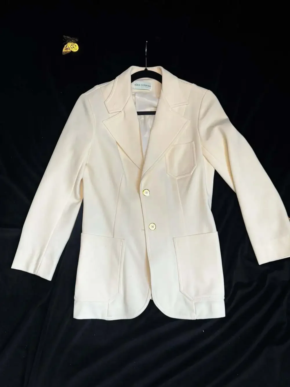 Vintage Alex Colman California Cream Two-Button Blazer Jacket - Picture 1 of 12